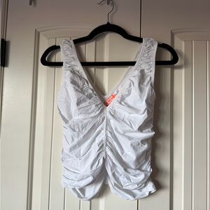 FP Movement by Free People White Ruched Tank Top